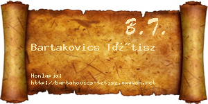 Bartakovics Tétisz névjegykártya